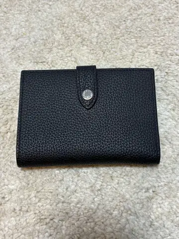 BONAVENTURA 블랙 가죽 접이식 지갑 남성용/여성용