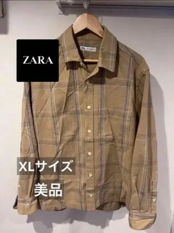 [ ZARA ] 새상품급 남성용 체크 무늬 코튼 긴팔 셔츠 XL