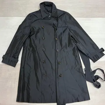 Aquascutum 블랙 트렌치코트 허리 벨트 포함