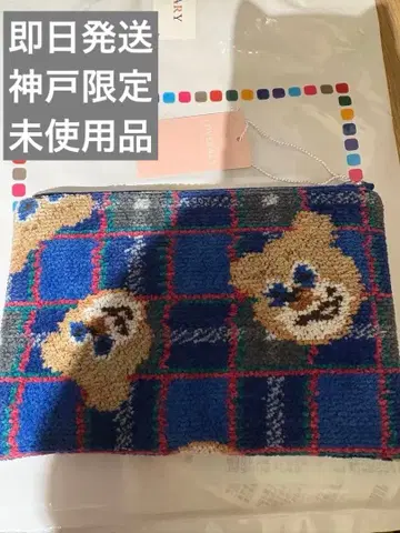 LOVERARY BY FEILER 고베 타탄 테디 플랫 파우치