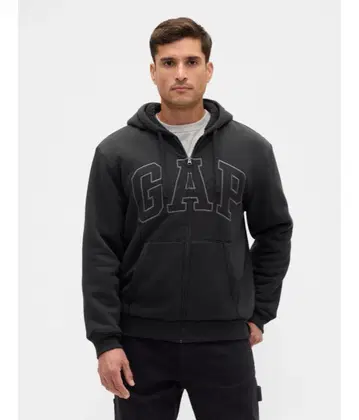 GAP M 사이즈 릴랙스 핏 GAP 로고 보아 안감 집업 후드티