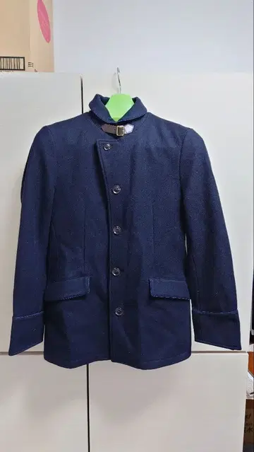 네이비 테일러드 자켓 스탠드 카라