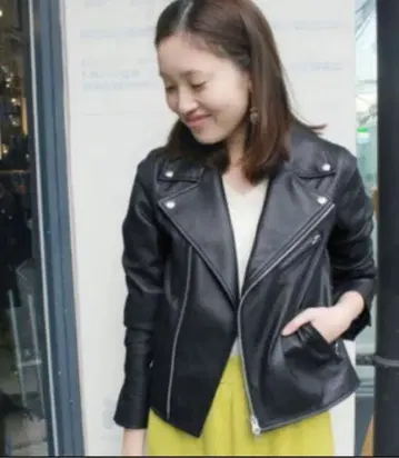 슬로프 이에나 램 가죽 더블 라이더 자켓