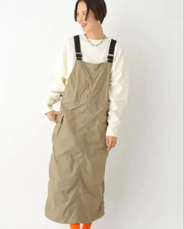 밀리터리 드로스트 점프 스커트 LEPSIM 렙심 원피스 카키 그린