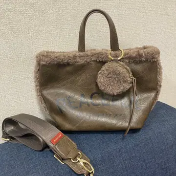 PEACEFUL 퍼 포함 숄더백