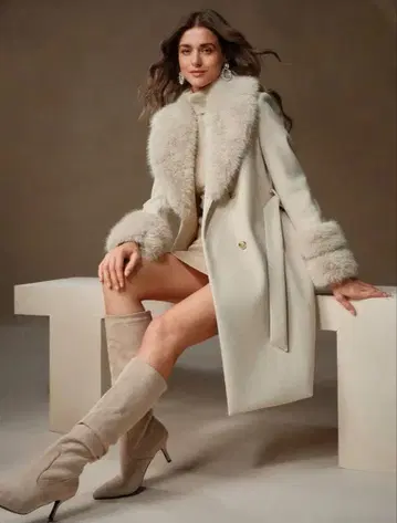 shein 퍼 롱 코트