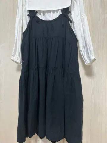 핑크하우스 코튼 티어드 원피스