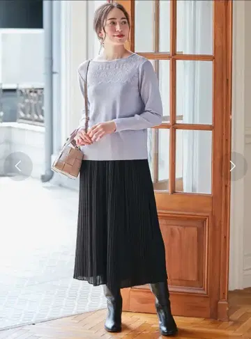 자유구 빈티지 새틴 랜덤 플리츠 팬츠 (블랙 계열)