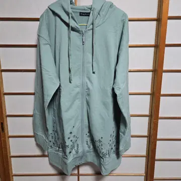 후드 부착 민트 그린 후드티