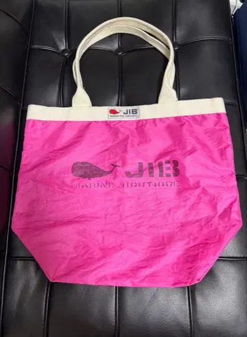 JIB 고래 로고 핑크 토트백