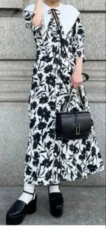 미사용 새상품 SNIDEL 7부 소매 꽃무늬 원피스