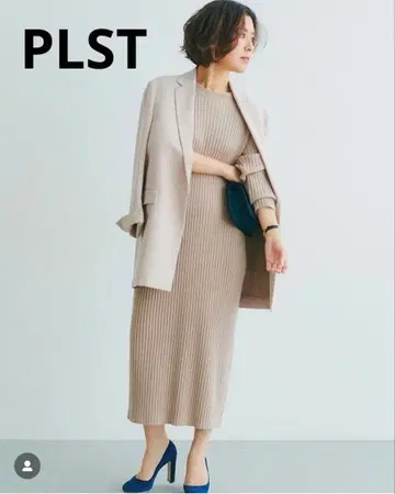 PLST 플라스테 스트레이트 니트 원피스 리브 니트 원피스 S 사이즈