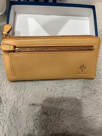 ALBERO 베이지 장지갑 가죽