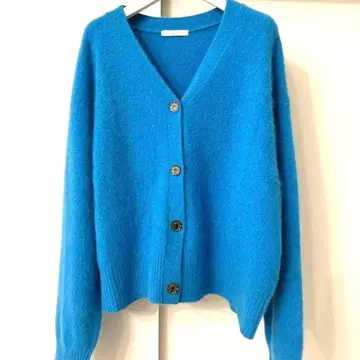 Plage 캐시미어 믹스 퍼 가디건 블루