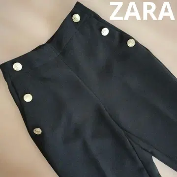 ZARA 메탈 버튼 스트레이트 핏 팬츠 XS 블랙