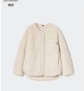 유니클로 마리메꼬 플리스 자켓 보아 자켓 크림
