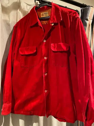 슈퍼 빈티지! 50s 타운크래프트 오픈 카라 셔츠 코듀로이