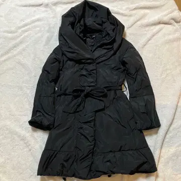 르쉘 블루 롱 다운 코트 볼륨 옷깃 L