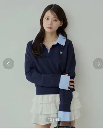 Chico 카라 부착 폴로 니트