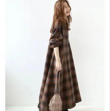 PENDLETON x relume 별주 체크 무늬 원피스