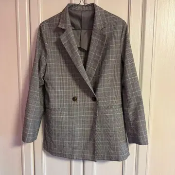 Vis 자켓 더블 버튼 자켓 체크