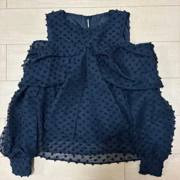 SNIDEL 스나이델 리본 모티브 블라우스 블랙 새상품급