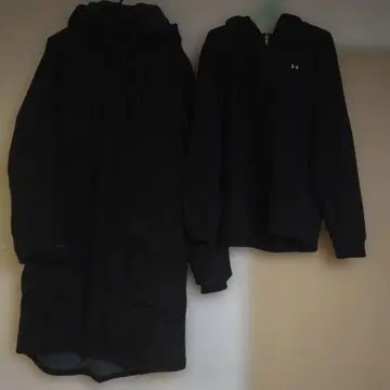 [ SALE ] 언더아머 블랙 다운 코트 & 후드티 세트 특가