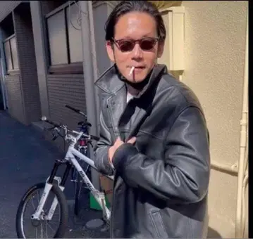 GAP 블랙 가죽 코트 싱글 브레스