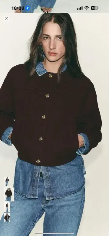 ZARA 버건디 울 라이크 자켓