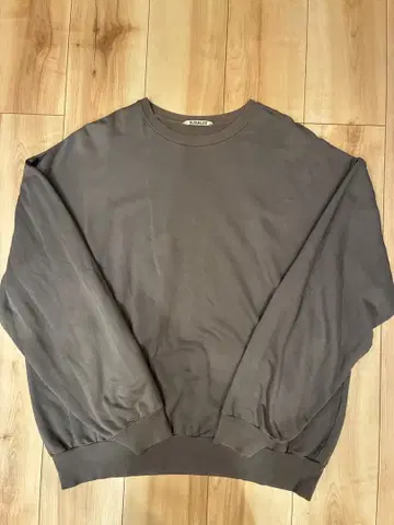 AURALEE ELASTIC HIGH GAUGE SWEAT 다크 그레이