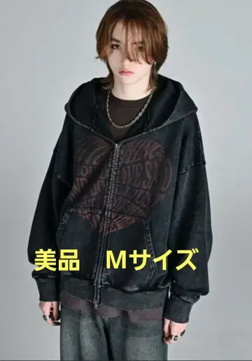 [ ADRER ] 빈티지 메이크 디자인 헤비 웨이트 더블 지퍼 후드티