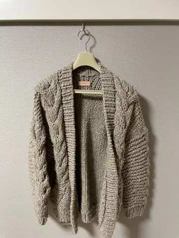 TODAYFUL 케이블 니트 가디건 그레이 베이지