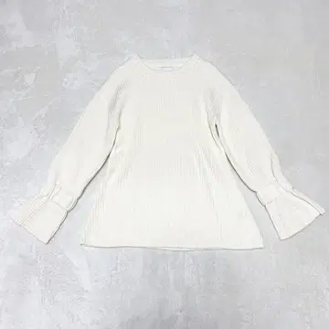 AMERI 아메리 울 혼방 캔디 슬리브 니트 화이트