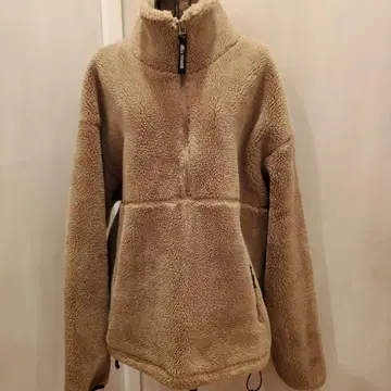 CAMP 7 베이지 보아 자켓 하프 지퍼