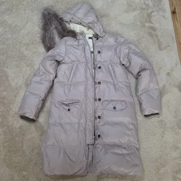 후드 부착 연보라 다운 자켓 F 사이즈