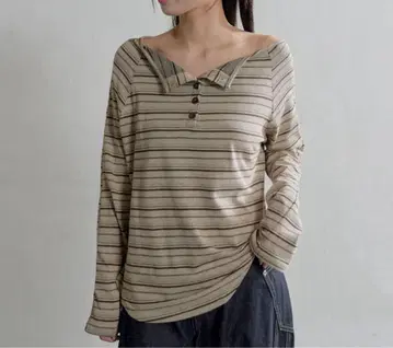 UNEMANSION 오프숄더 긴팔 상의