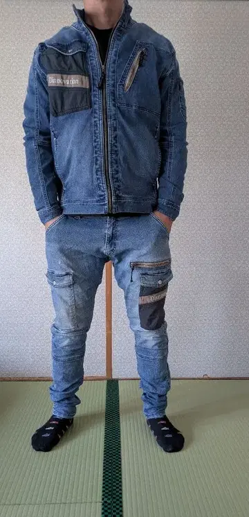 디노베이션 스트레치 데님 셋업 작업옷