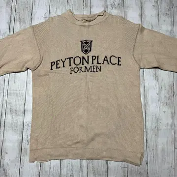 페이튼 플레이스 니트 스웨터 심플 로고 캐주얼 아이보리 긴팔