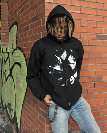 graphic zip up hoodie