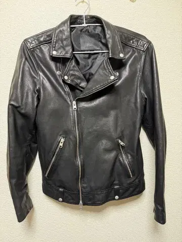 AllSaints 더블 라이더 자켓 블랙 가죽
