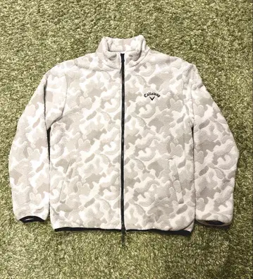 [ 캘러웨이 ] 플리스 골프 풀 집업 카모플라쥬 아우터 사이즈 L