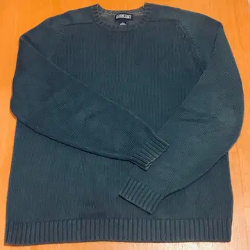 [일본제] LANDS' END 코튼 니트 드리프터 스웨터 짙은 녹색 L