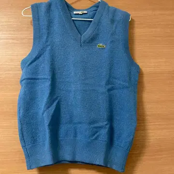 LACOSTE 니트 베스트 S 구제 의류 블루 파랑