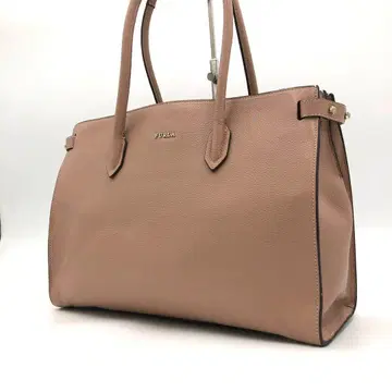 [ 새상품급 ] FURLA 훌라 가죽 핸드백 토트백 핑크 베이지