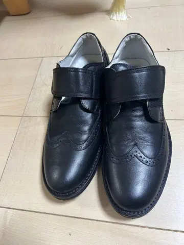 adidmini 블랙 포멀 신발 벨크로 테이프