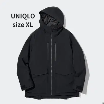 유니클로 하이브리드 다운 후드티 블랙 XL 3D컷