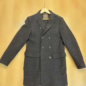 COATS MILANO 다크 그레이 더블 브레스트 피 코트