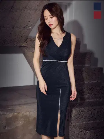 JEWELS 쥬얼스 네이비 슬릿 드레스