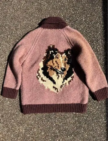 카우친 스웨터 애니멀 무늬 빈티지 강아지 패턴