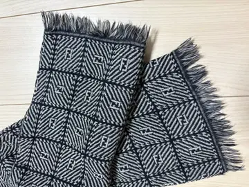 펜디 머플러 그레이 울 100